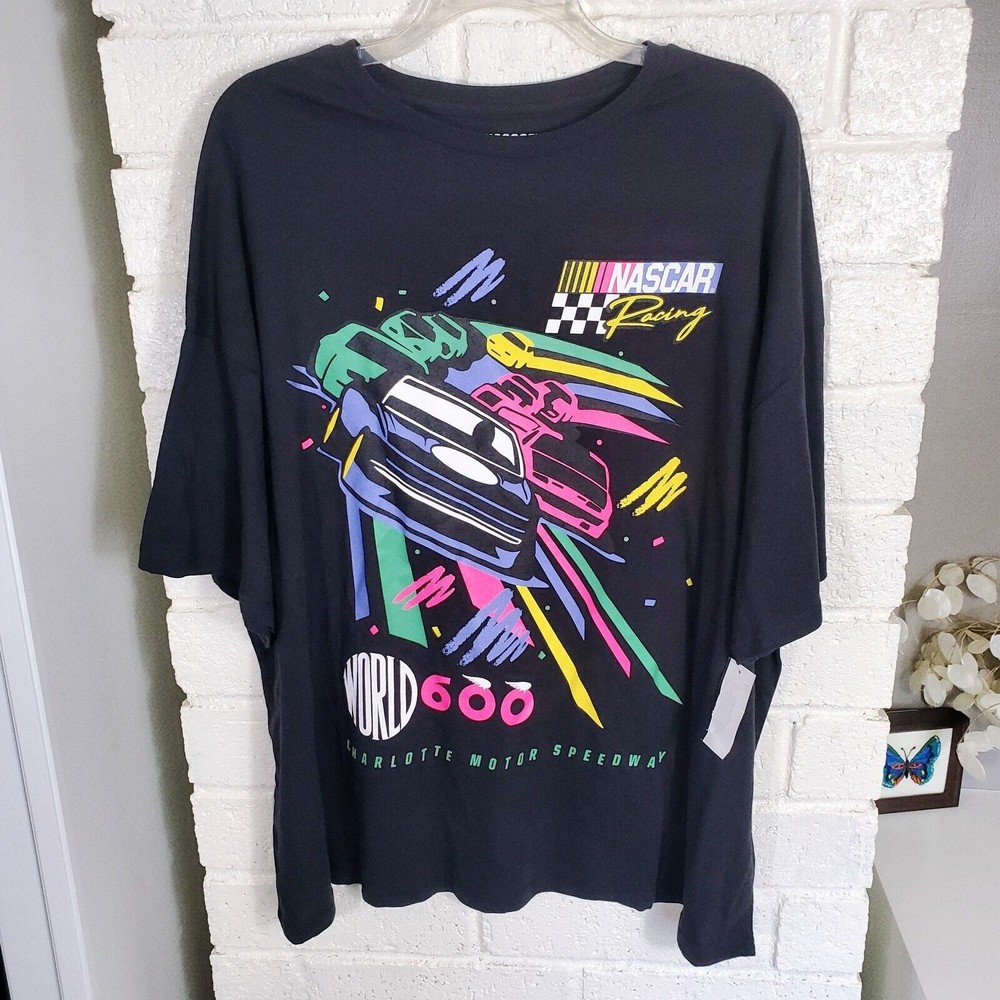Nascar T-Shirt World 600 Charlotte Motor Speedway Black Men's Size XXL New